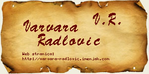Varvara Radlović vizit kartica